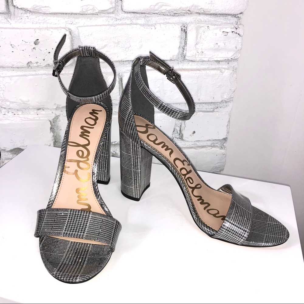 Sam Edelman plaid sparkly heels size 9 NWOT